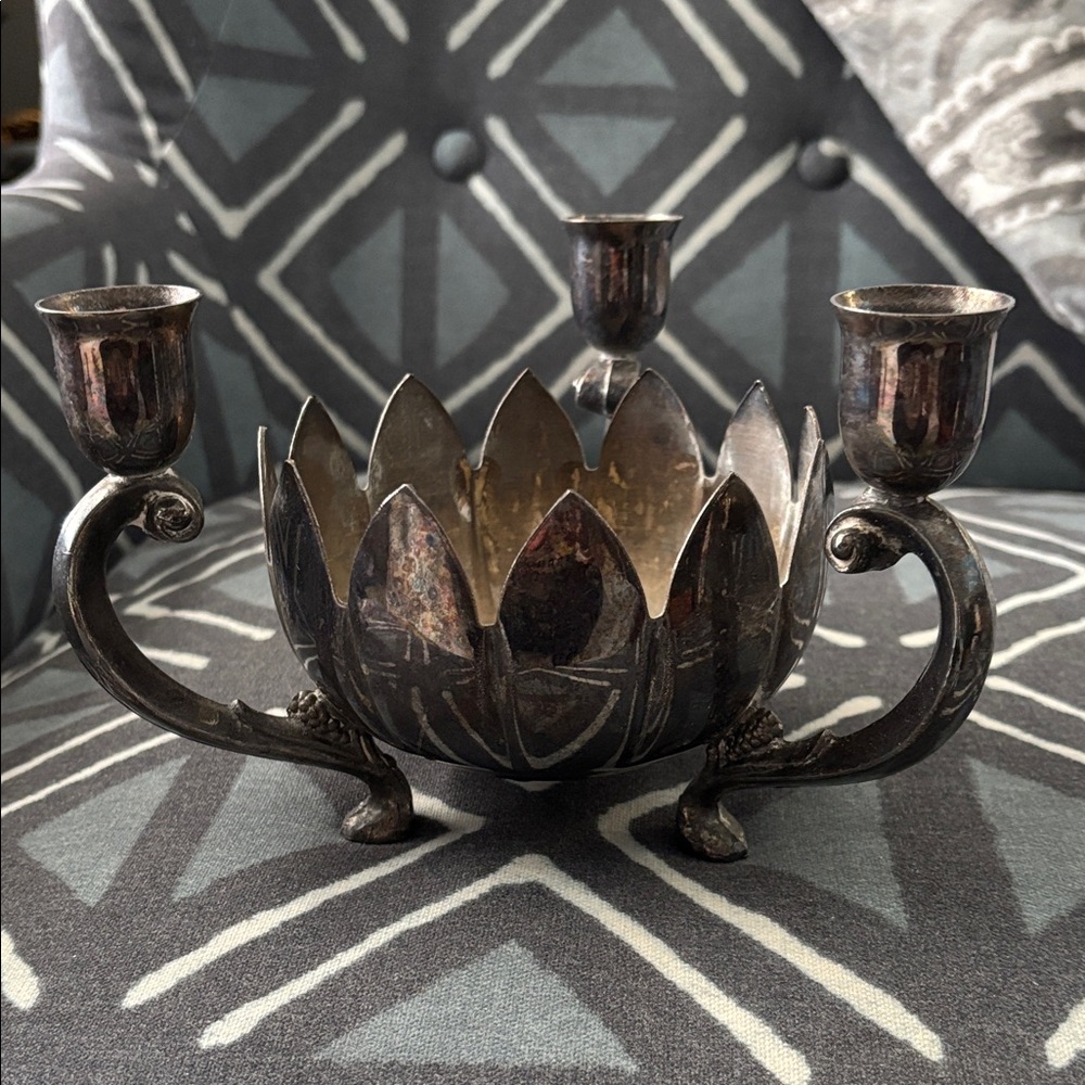 Leonard Vintage Silver Candelabra